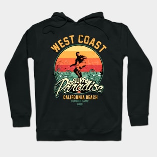 Surfer sunset on west coast Hoodie